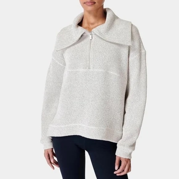 Sweaty Betty Sweaters - Sweaty Betty Restful Boucle Half Zip Sweatshirt